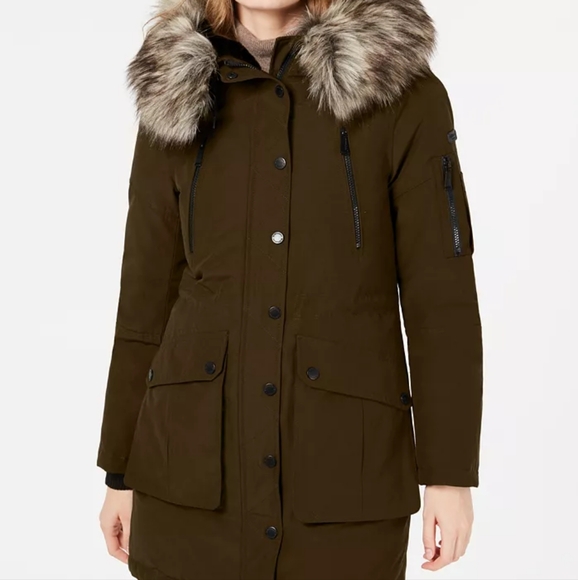 BCBGeneration Faux-Fur Trim Hooded Anorak Puffer Coat - Picture 3 of 6